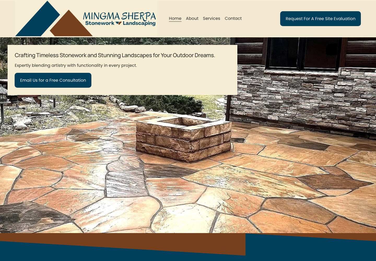 Screenshot of the Mingma Sherpa Landscaping website.